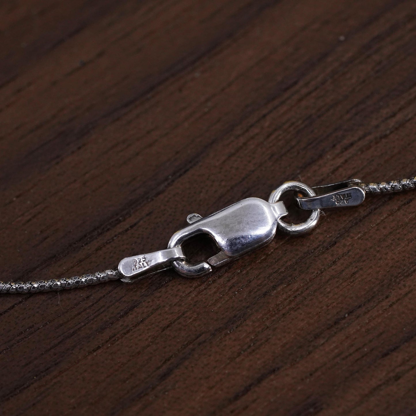 18" 1mm, vintage Sterling silver necklace, Italian 925 snake chain