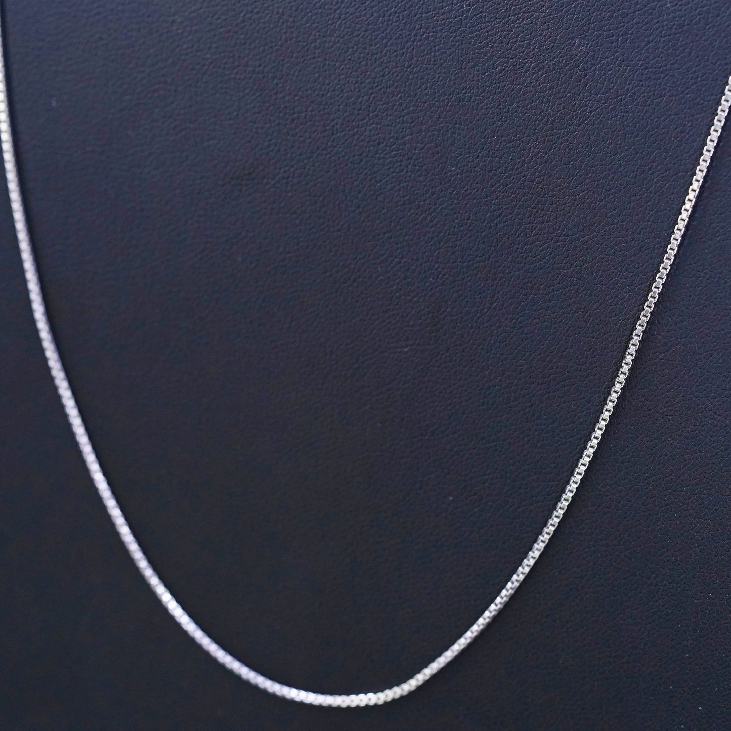 24", 1mm, Vintage Italian sterling 925 silver box chain, necklace