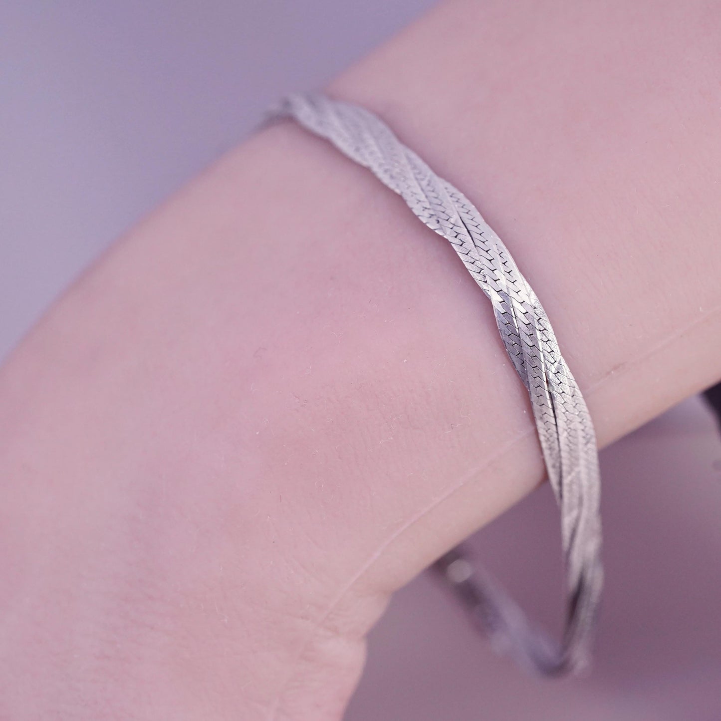 8", Italian Sterling silver bracelet, solid 925 silver twisted curb link chain