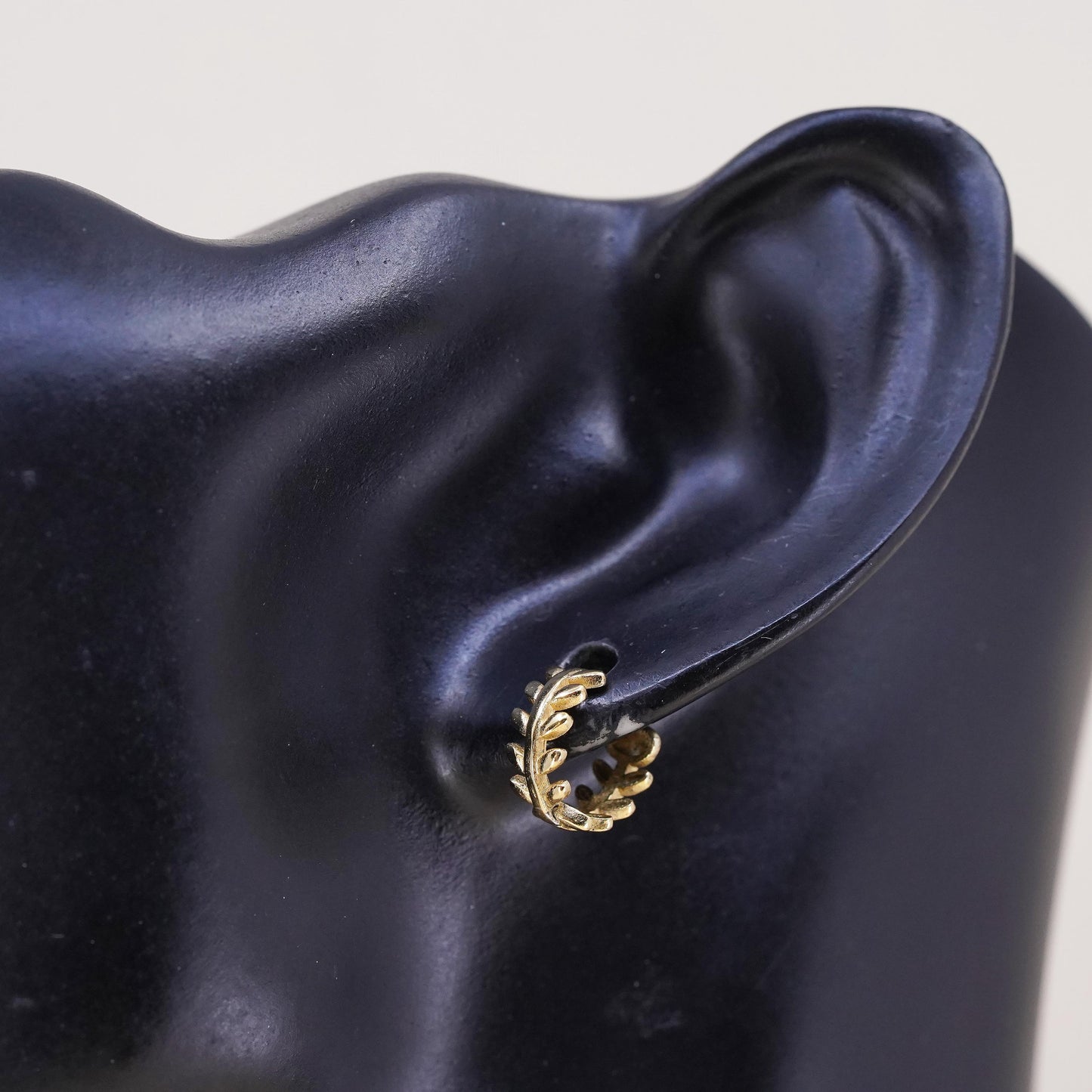 10mm, vermeil gold over sterling silver single earring, 925 twisted huggie hoop