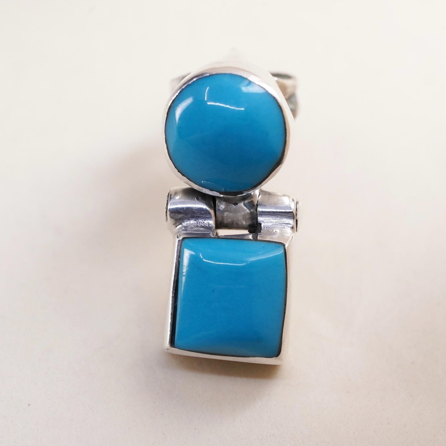 Native American Southwestern sterling silver 950 single earring with turquoise