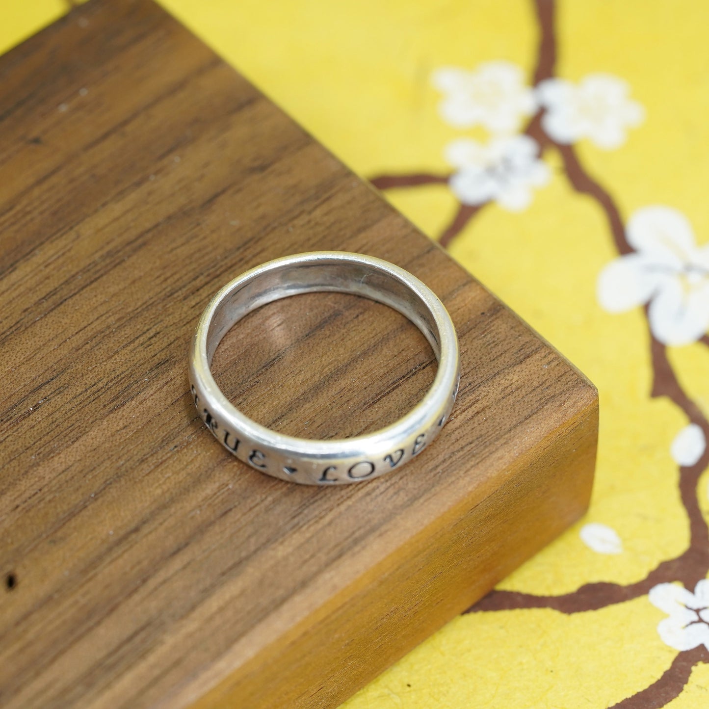 Size 11.5, vintage Sterling silver ring, 925 quote band with “true love waits