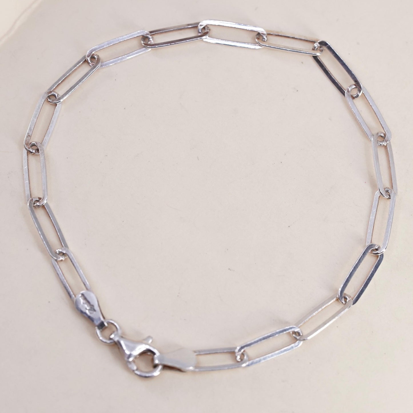 6.75”, vintage Dyadema Italian sterling silver bracelet, 925 elongated chains