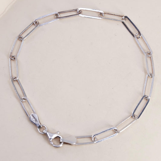 6.75”, vintage Dyadema Italian sterling silver bracelet, 925 elongated chains