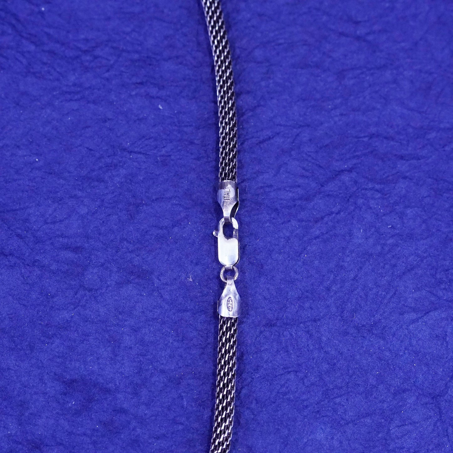 18”, 5mm, vintage Sterling silver handmade necklace, bold 925 mesh chain