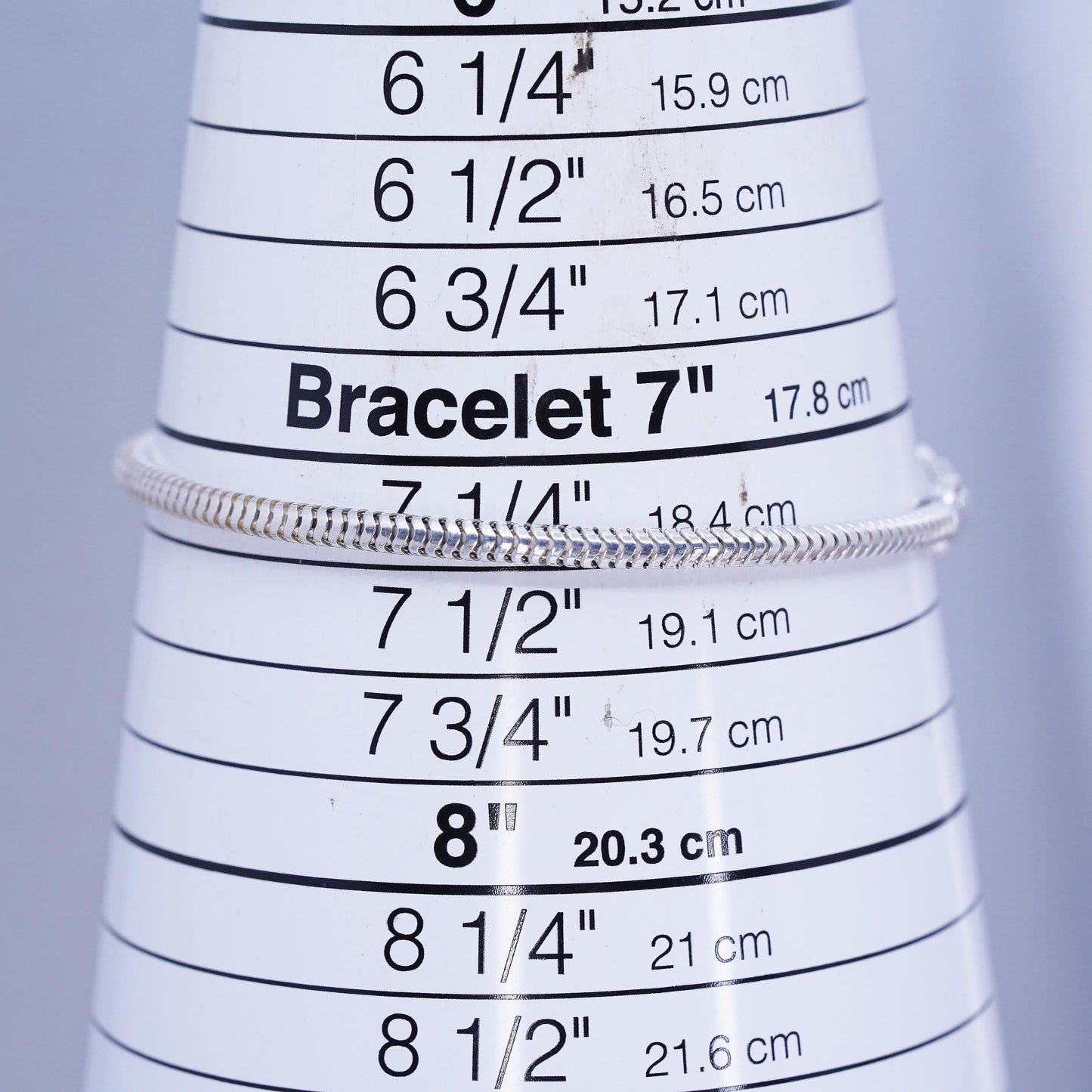 7.25” 3mm, Sterling 925 silver handmade bracelet, bold snake chain