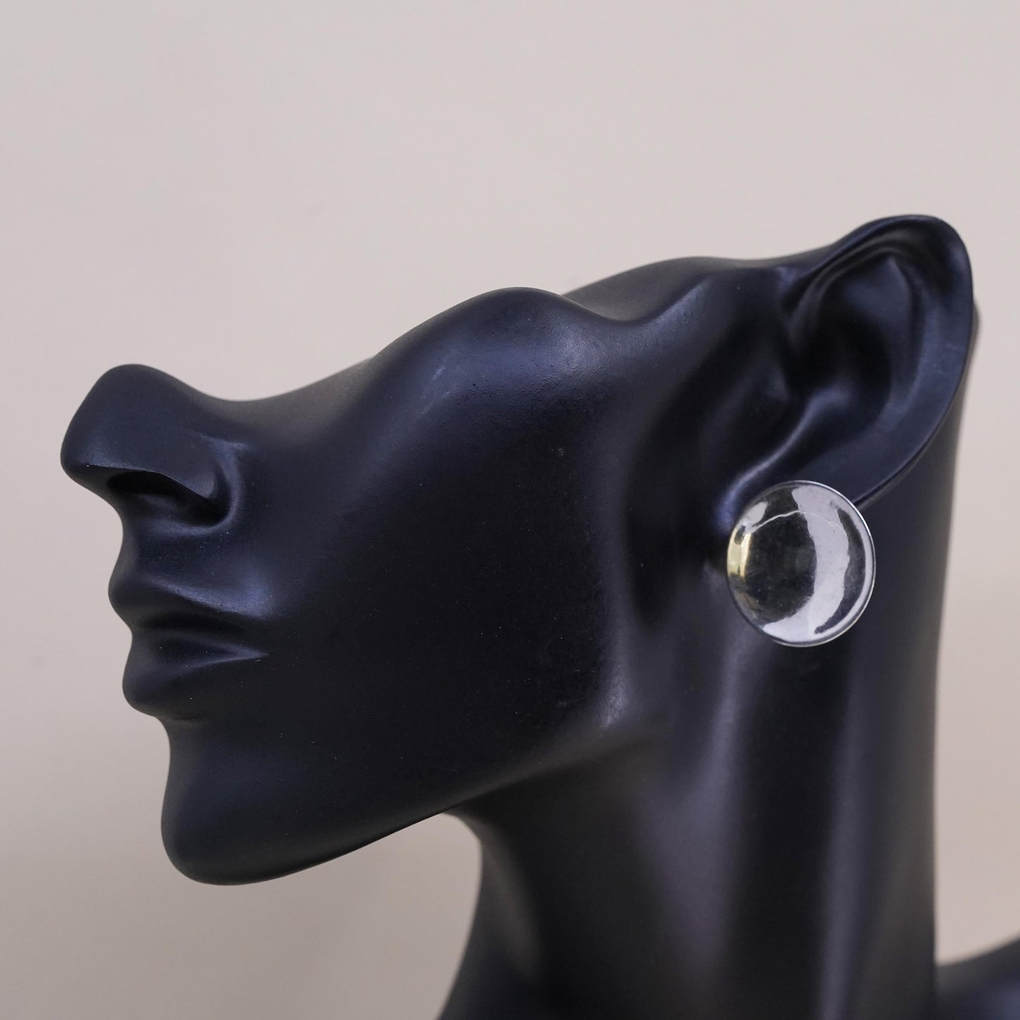 Vintage southwestern sterling silver handmade single earring, 925 screw back