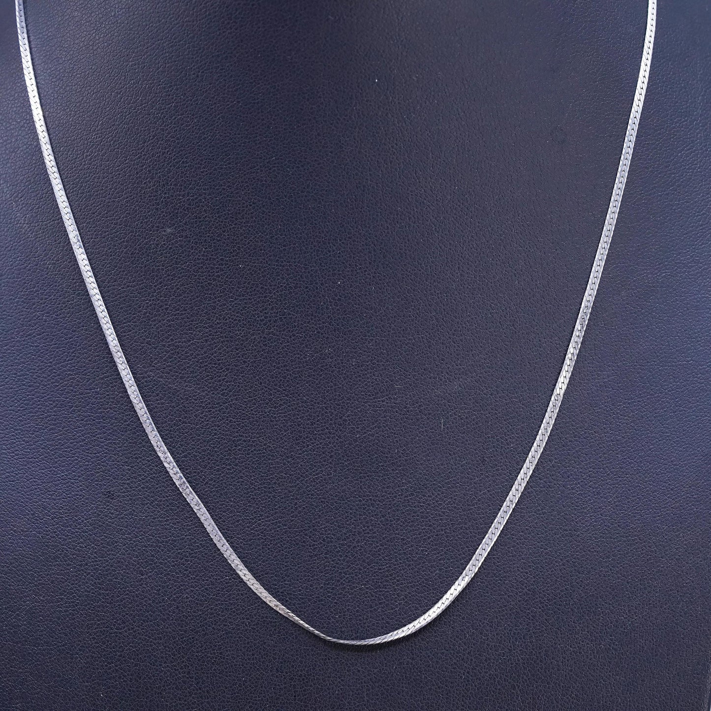 18" 2mm, vintage Sterling silver handmade chain, 925 herringbone necklace
