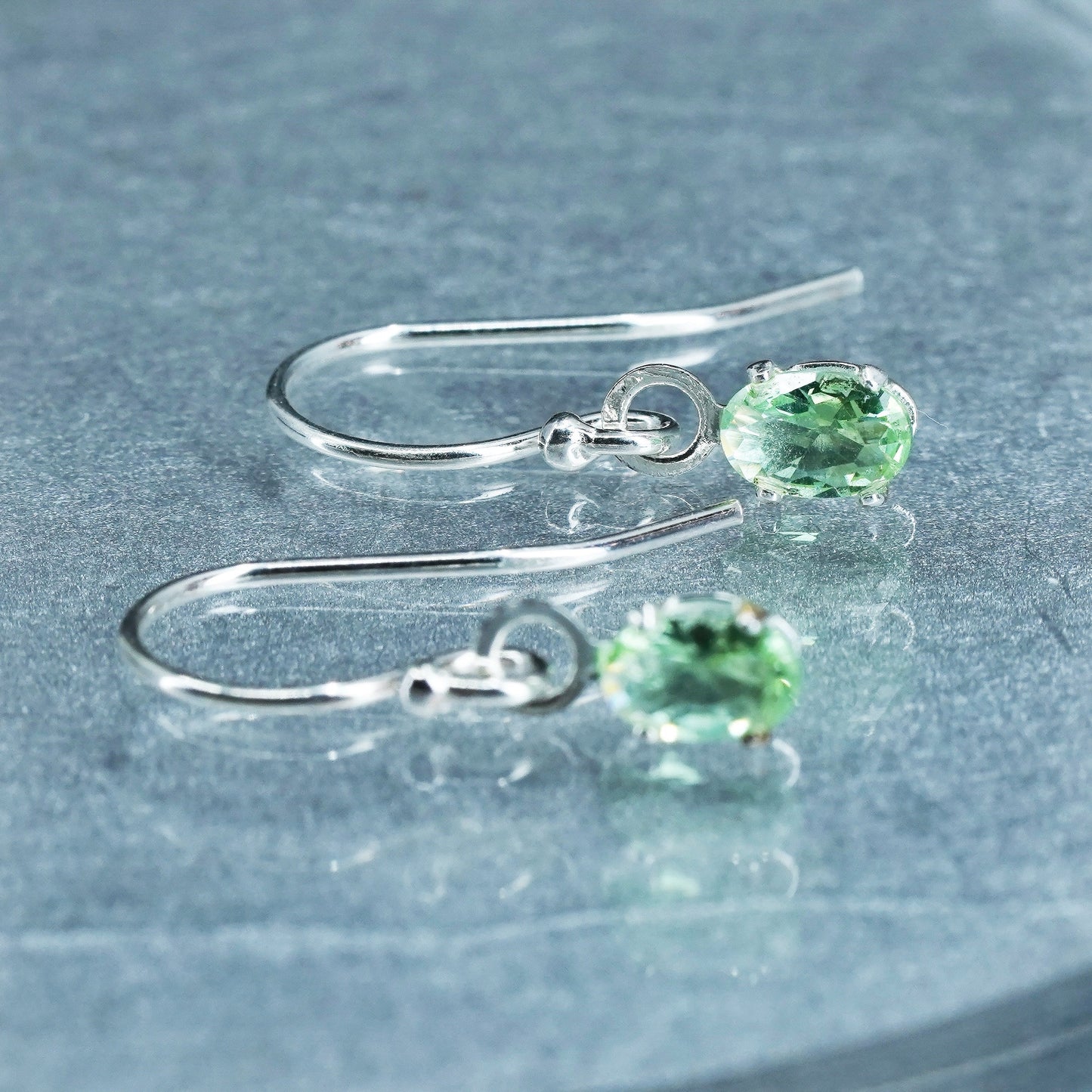 Vintage Sterling 925 silver handmade earrings with peridot