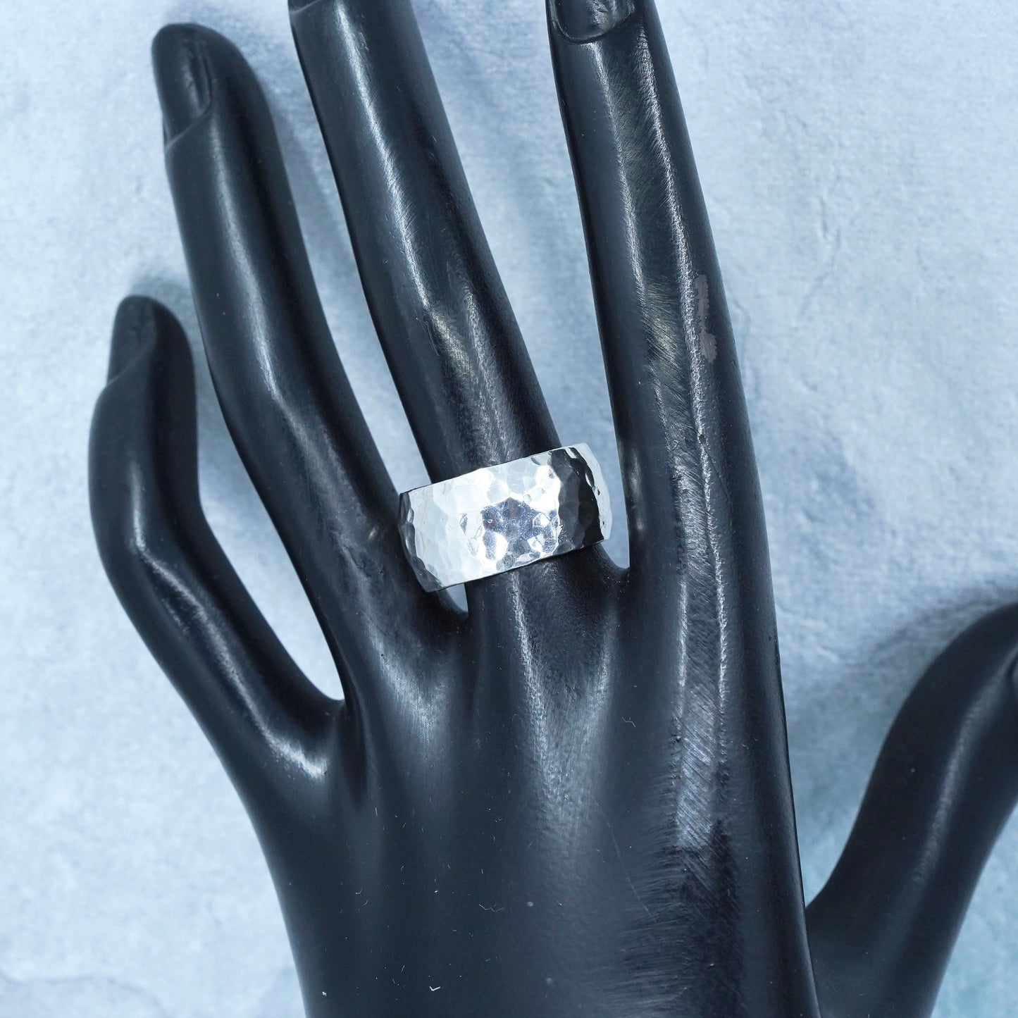Size 7.75, Silpada 925 Sterling Silver Band Cuff Ring Hard Find R0723 Classic