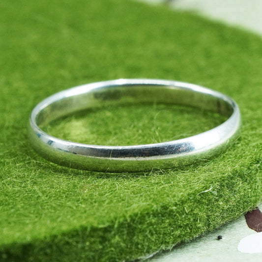 Size 12.25, vintage sterling silver handmade ring, 925 thin stackable band