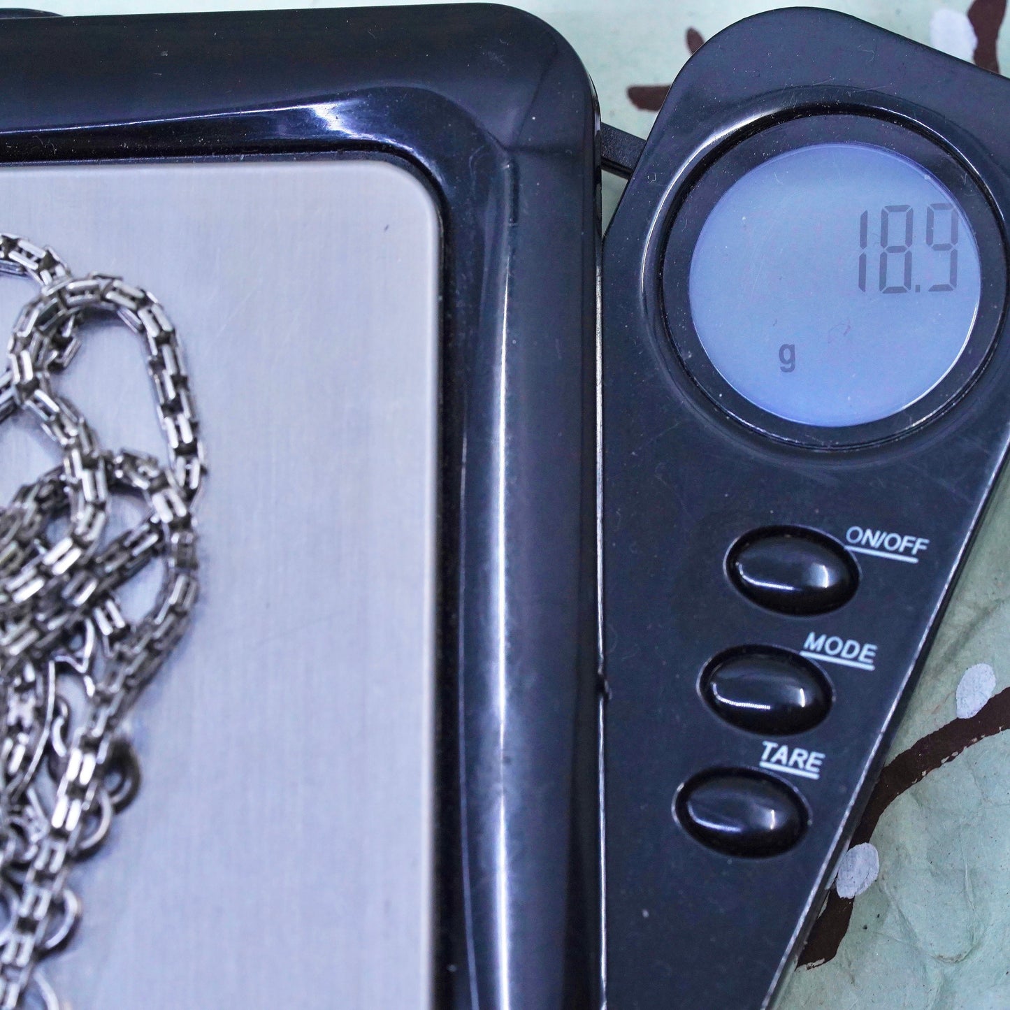 20”, Sterling 925 silver necklace, box chain 1917 Egyptian 50 piastres coin