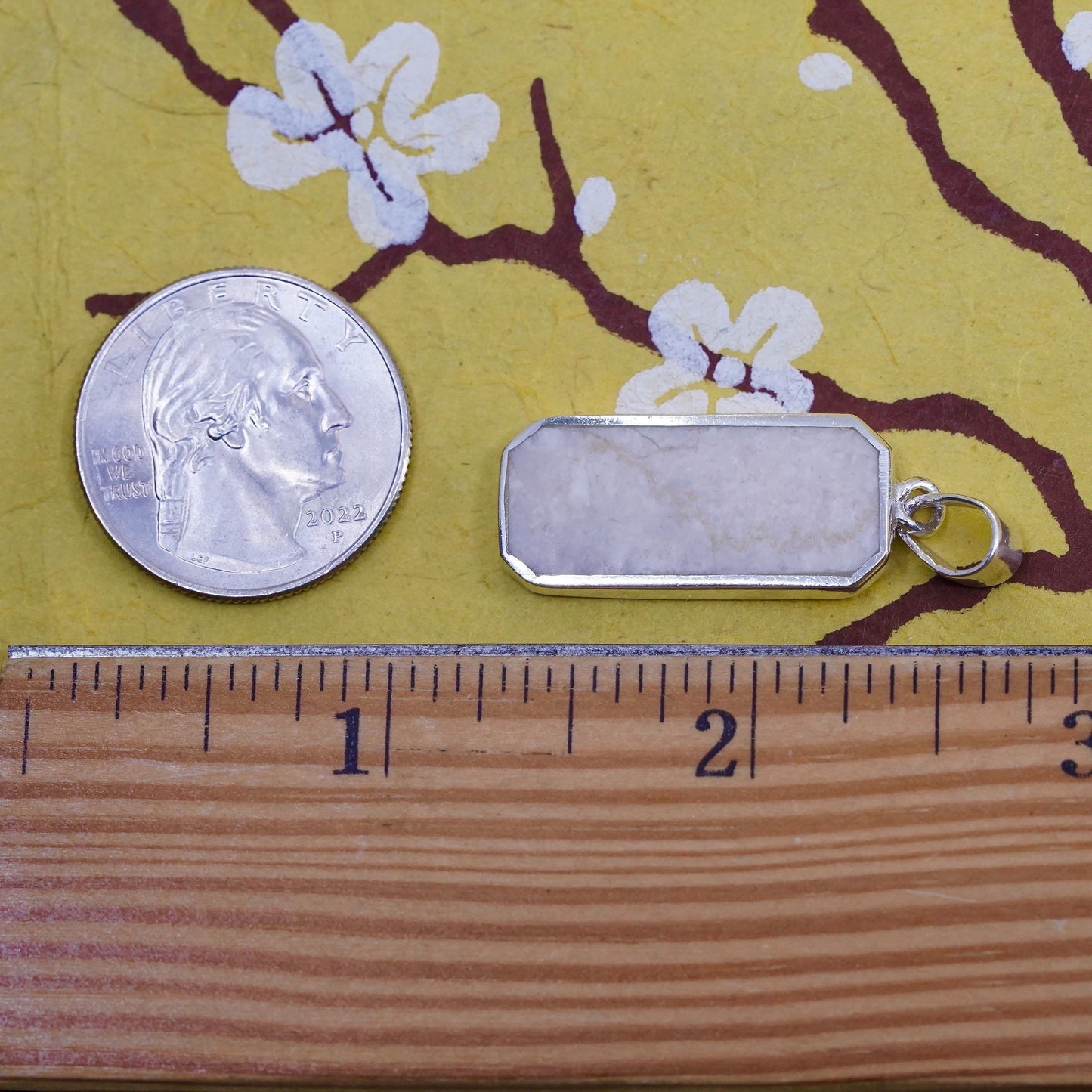 Vintage Sterling silver handmade pendant with howlite inlay