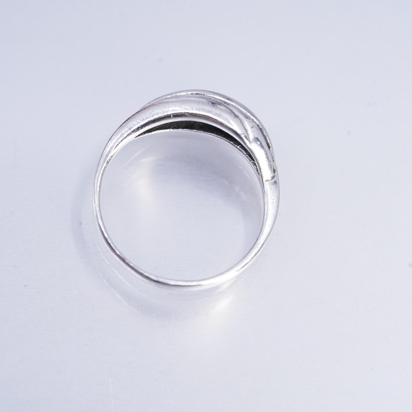 size 6.5, Vintage Sterling Silver Handmade Ring, 925 wave Band