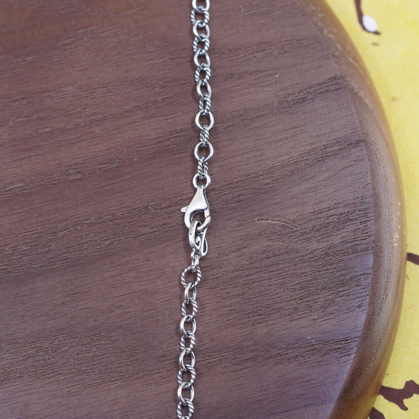 16+2”, Sterling silver necklace, 925 circle chain w/ entwined teardrop pendant
