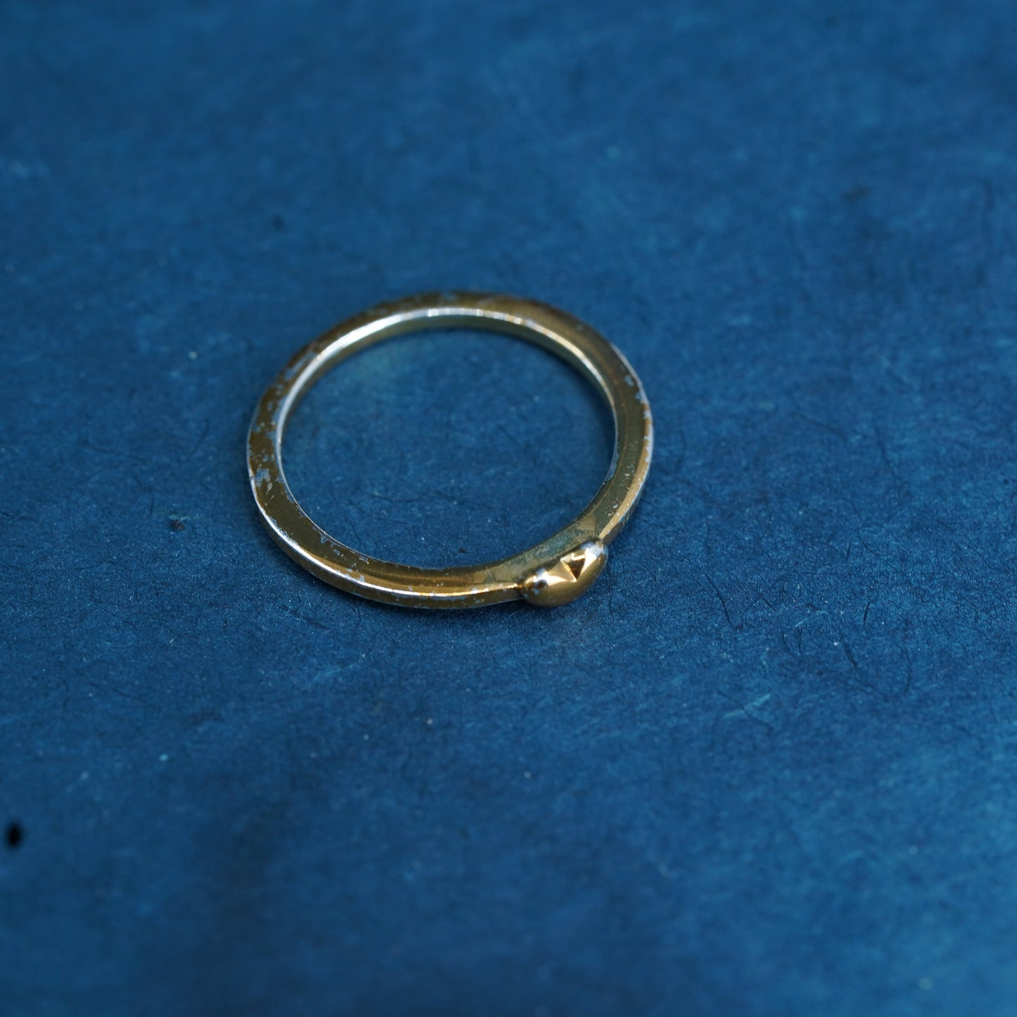 Size 8, vermeil yellow gold over sterling silver ring, 925 stackable heart band