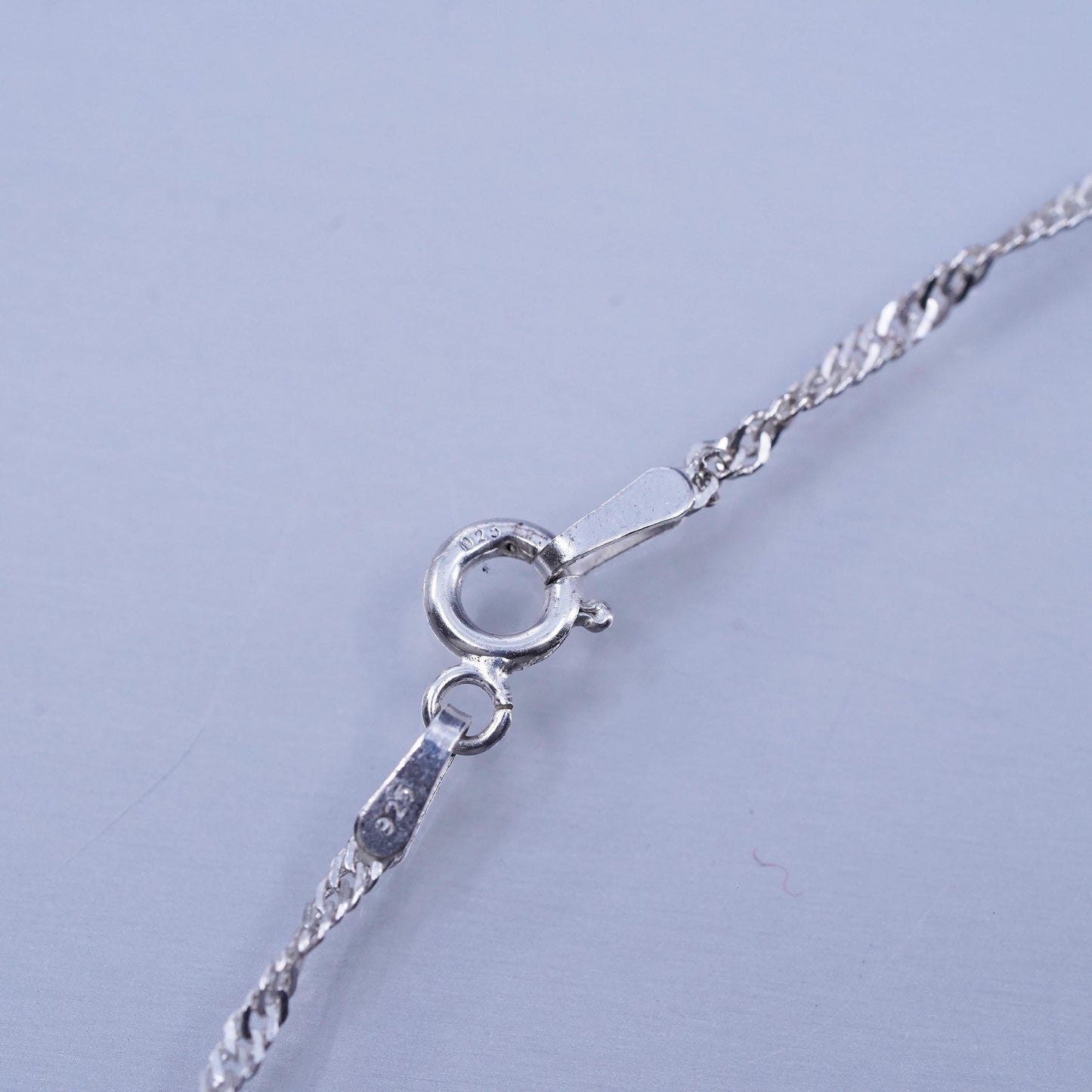 24” 2mm, vintage Italian Sterling 925 silver twisted curb chain necklace