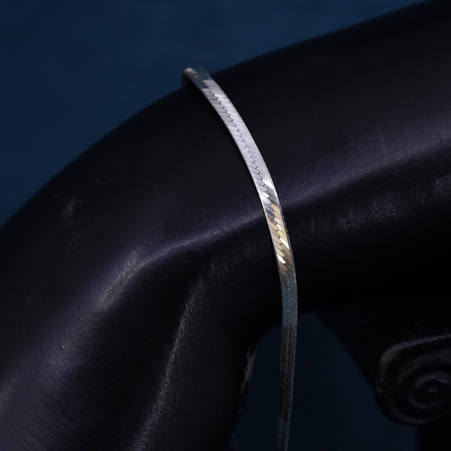 7.5”, 4mm, vintage Sterling silver handmade bracelet, 925 herringbone chain
