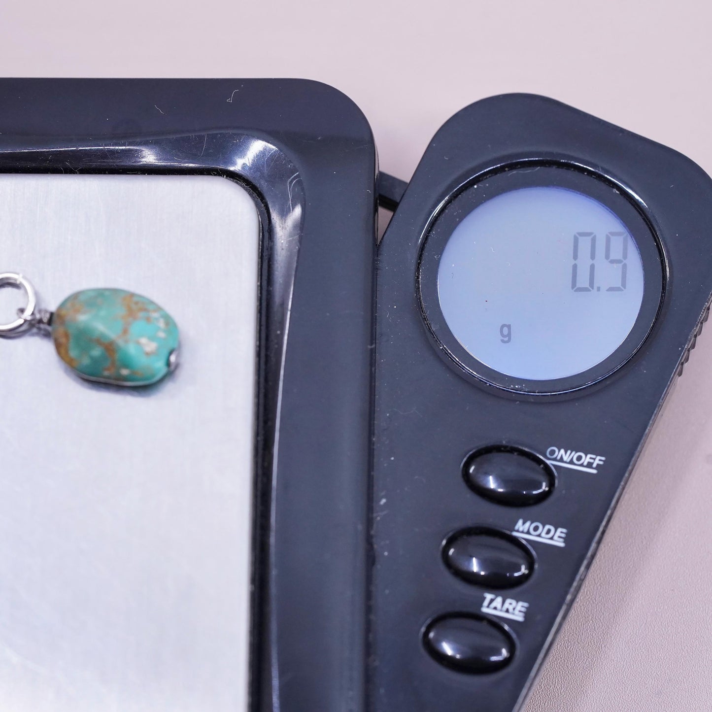 Vintage Sterling silver handmade pendant, 925 turquoise charm
