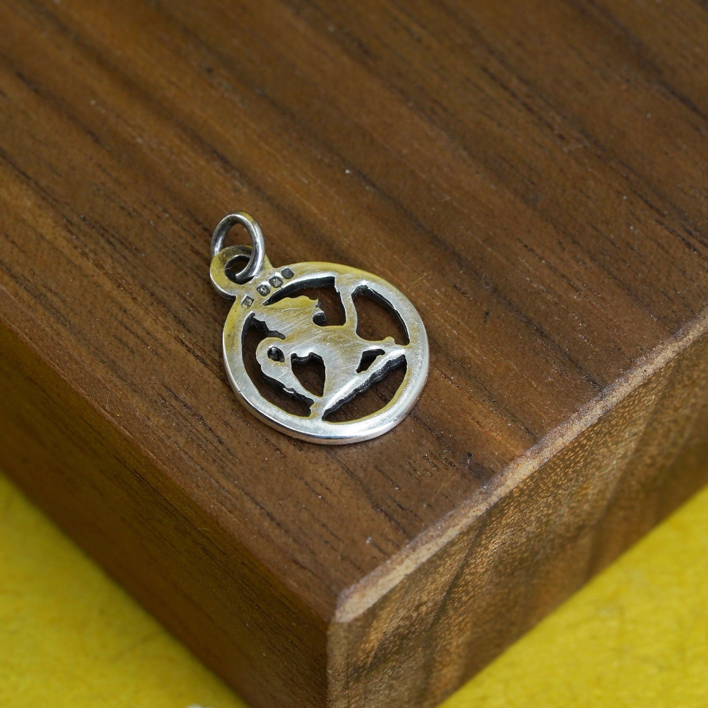 Vintage Sterling silver handmade pendant, 925 lion charm