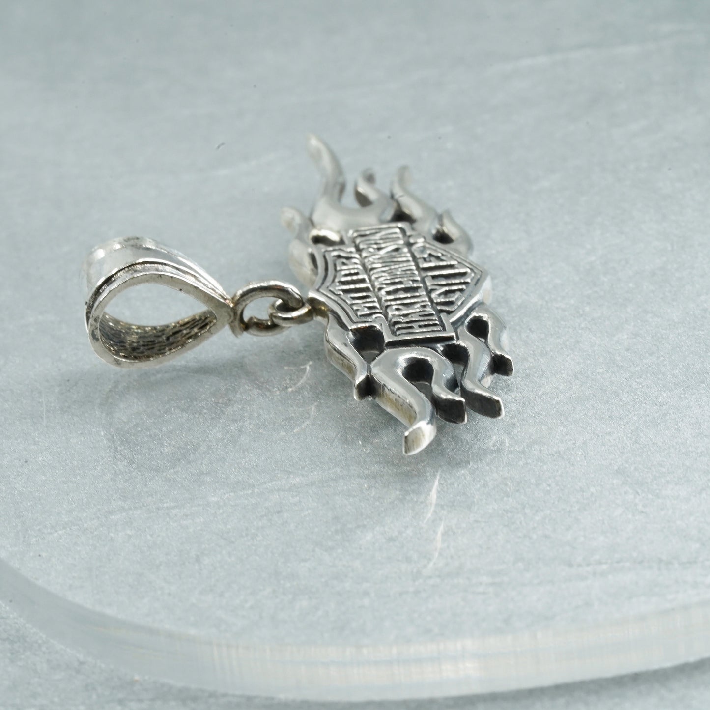 Vintage sterling 925 silver Motor Harley Davidson Cycle pendant