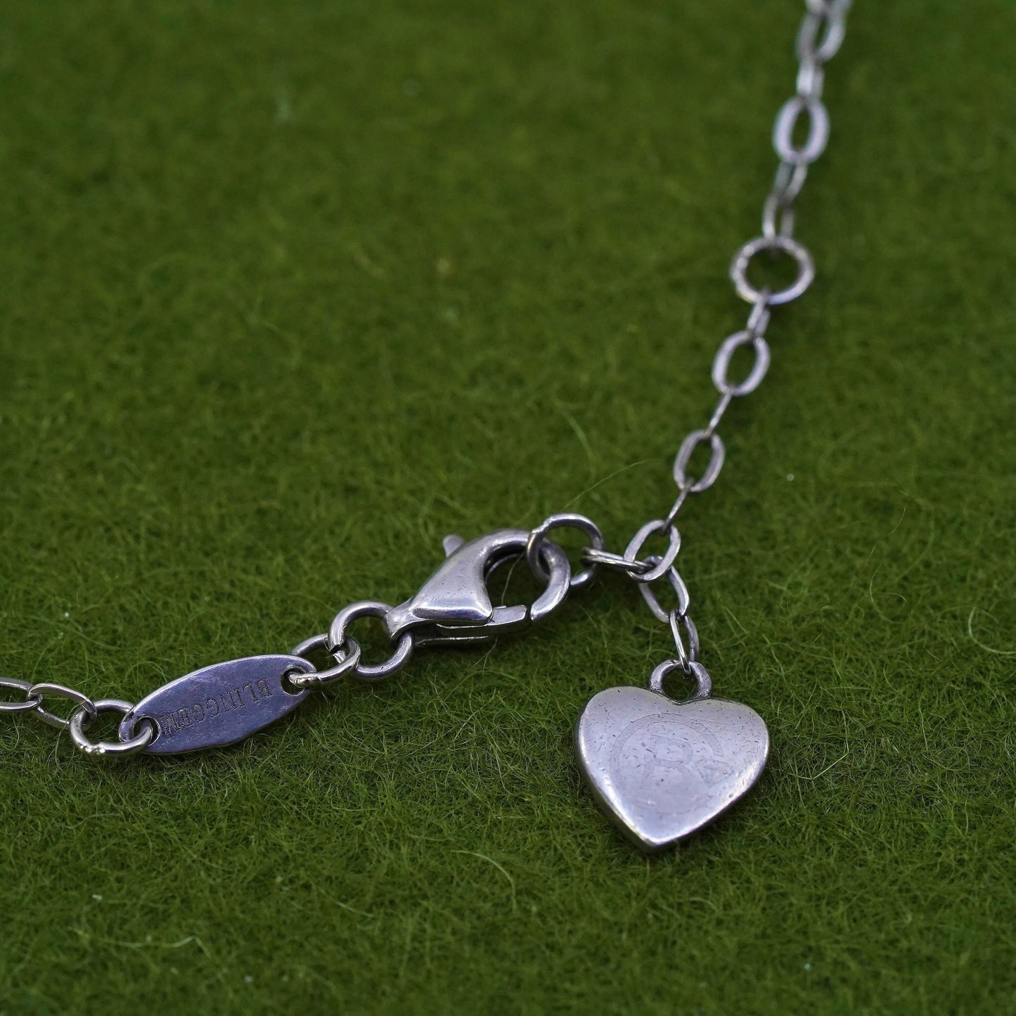 7.5”, Vintage sterling silver handmade bracelet, Italy 925 chain with cross