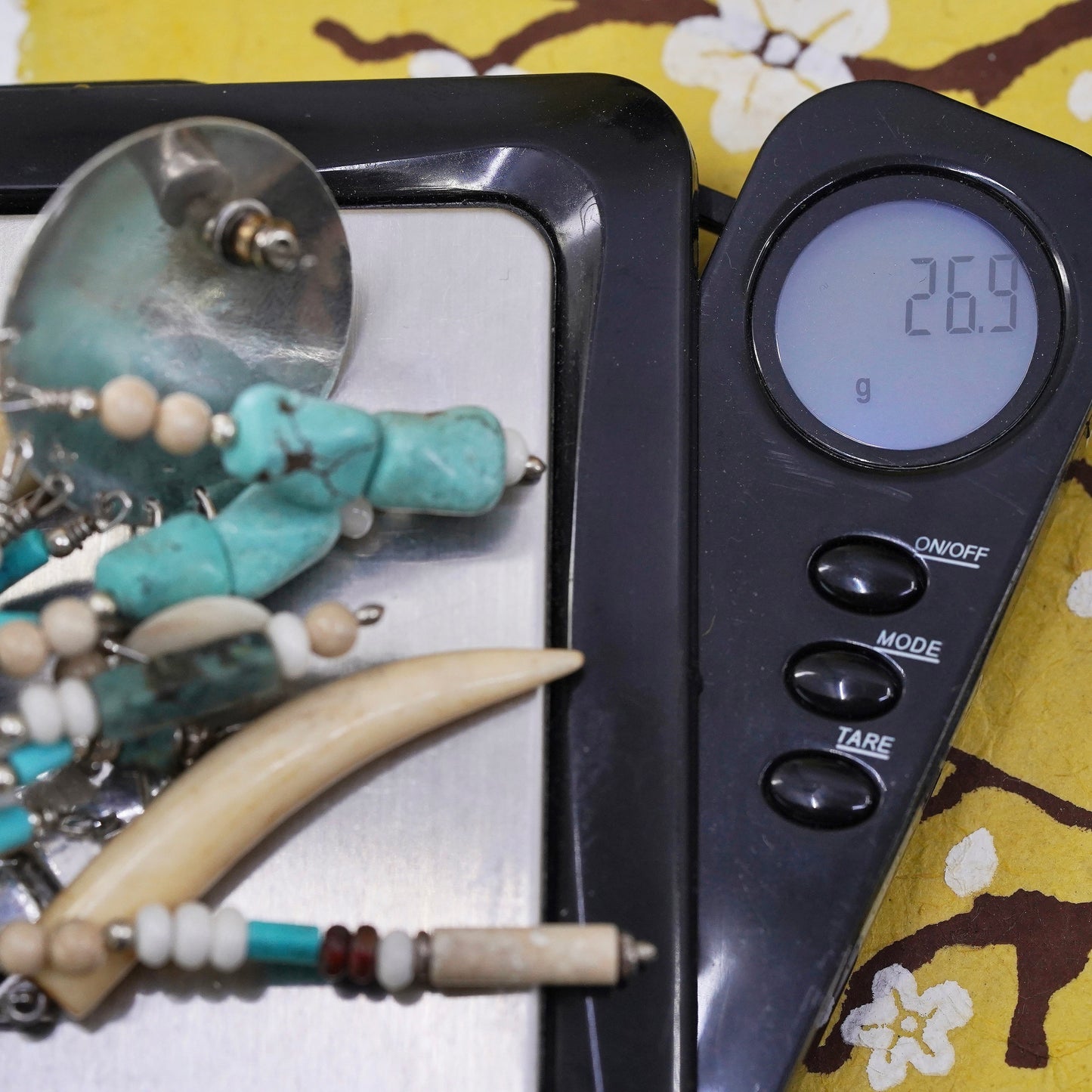 Native American Sterling silver handmade earrings, 925 studs turquoise beads