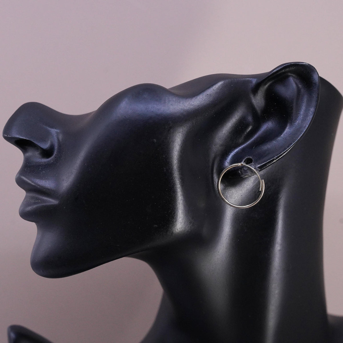 0.75", vintage vermeil gold Sterling silver handmade hoop earrings, 925 huggie