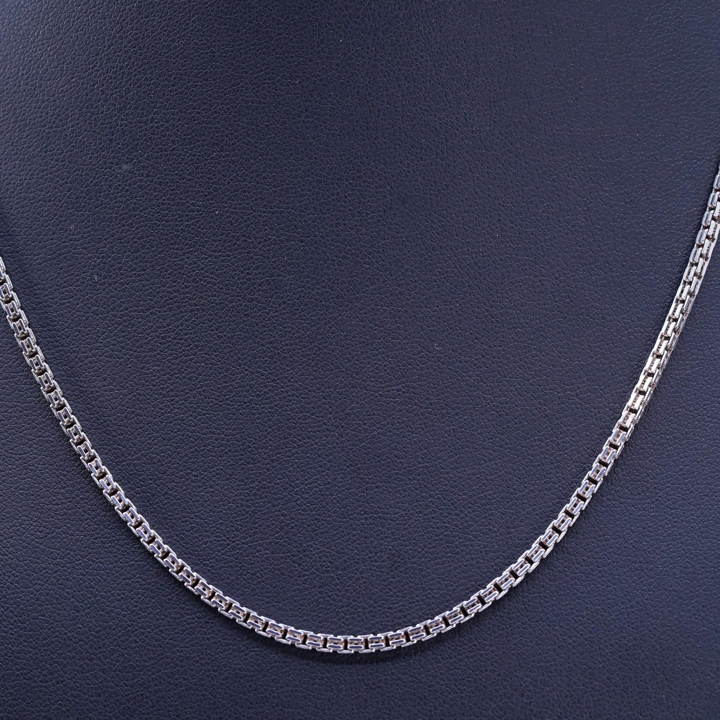 18” 3mm, vintage Sterling 925 silver bold square snake chain necklace
