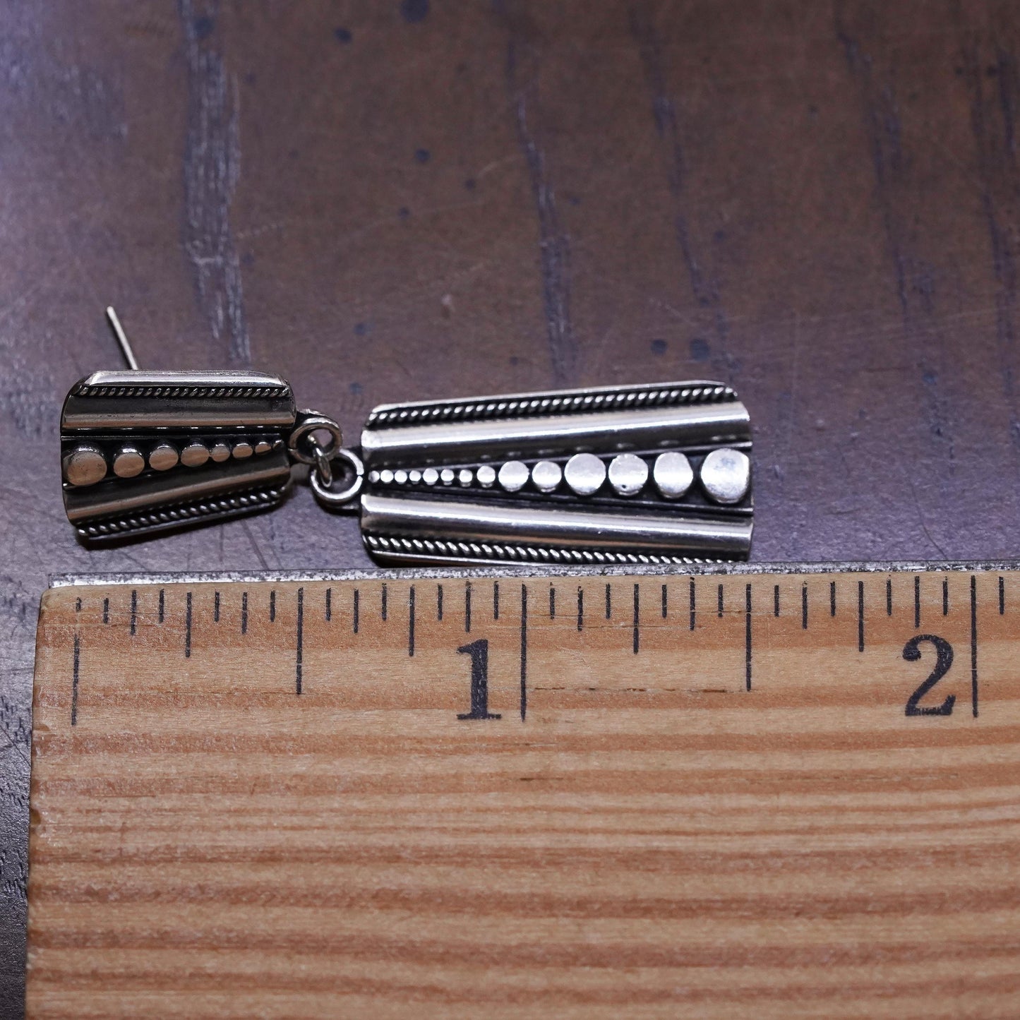 vintage southwestern sterling silver 925 handmade single bead earring