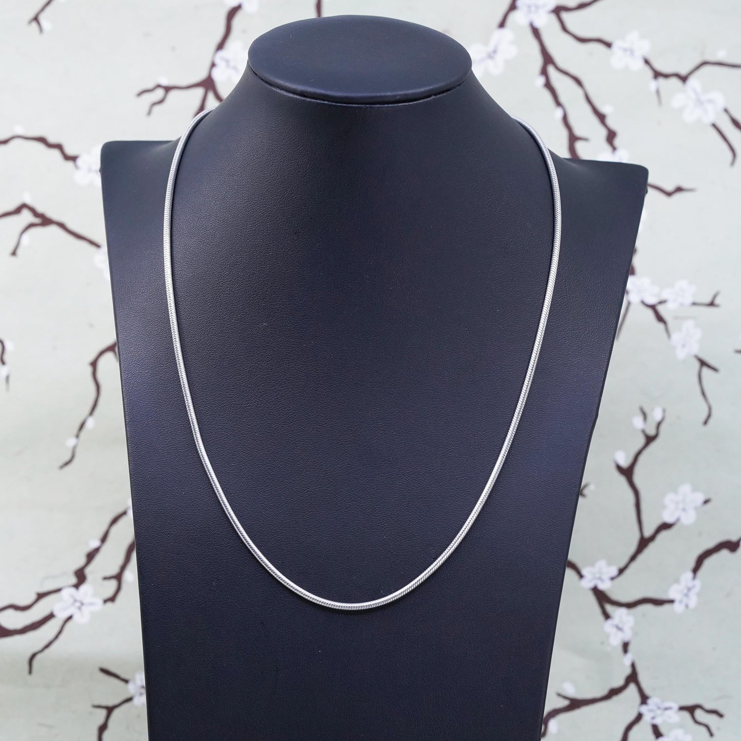 20”, 2mm, Vintage sterling silver snake chain, fine Italy 925 necklace