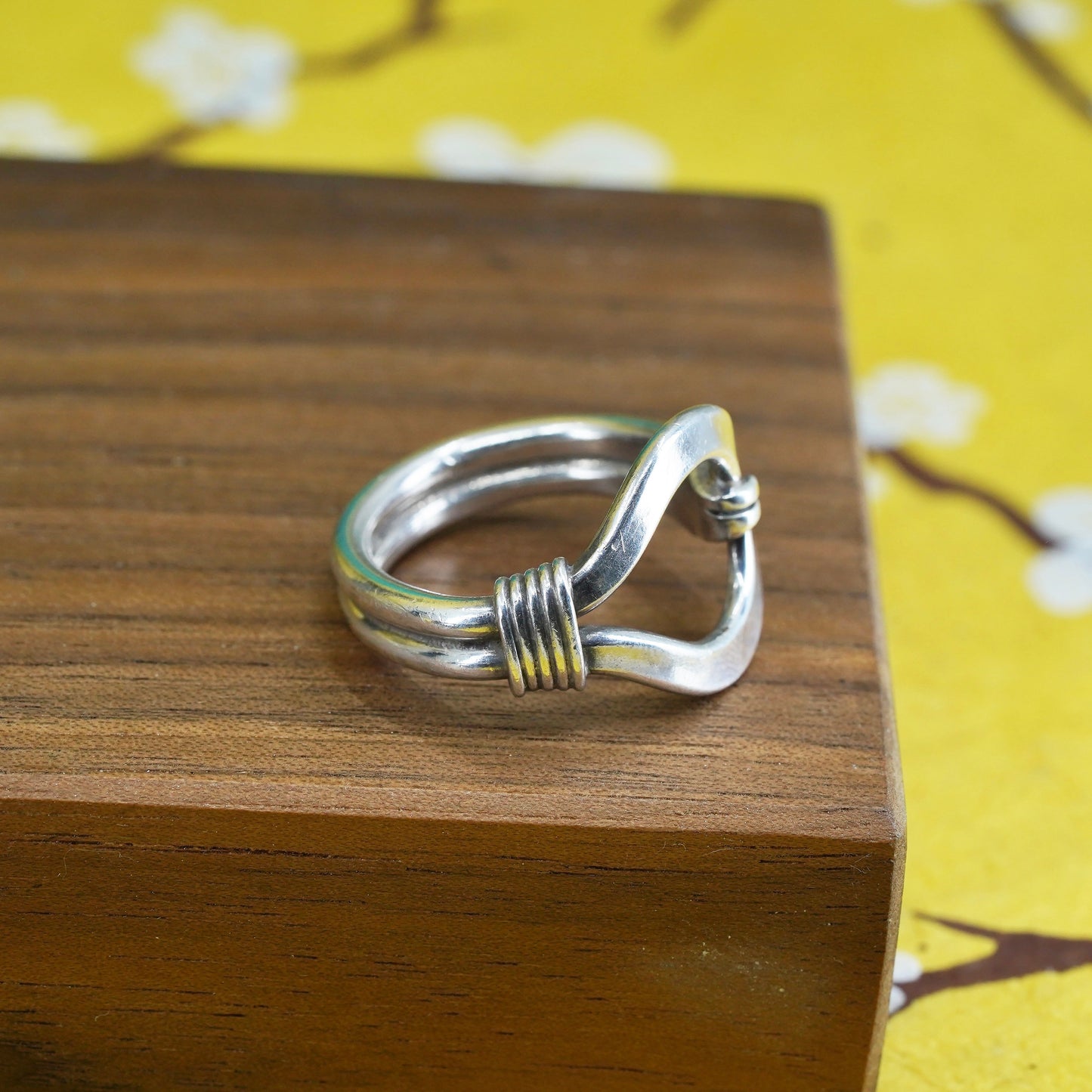 Size 8, Sterling silver handmade ring, Mexican 925 band, modernist, minimalist