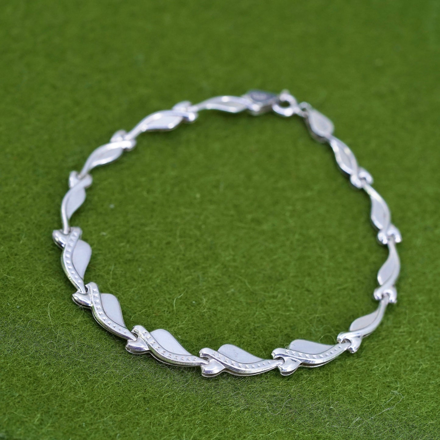 7.5", vintage Italy Sterling silver chain, 925 tennis bracelet