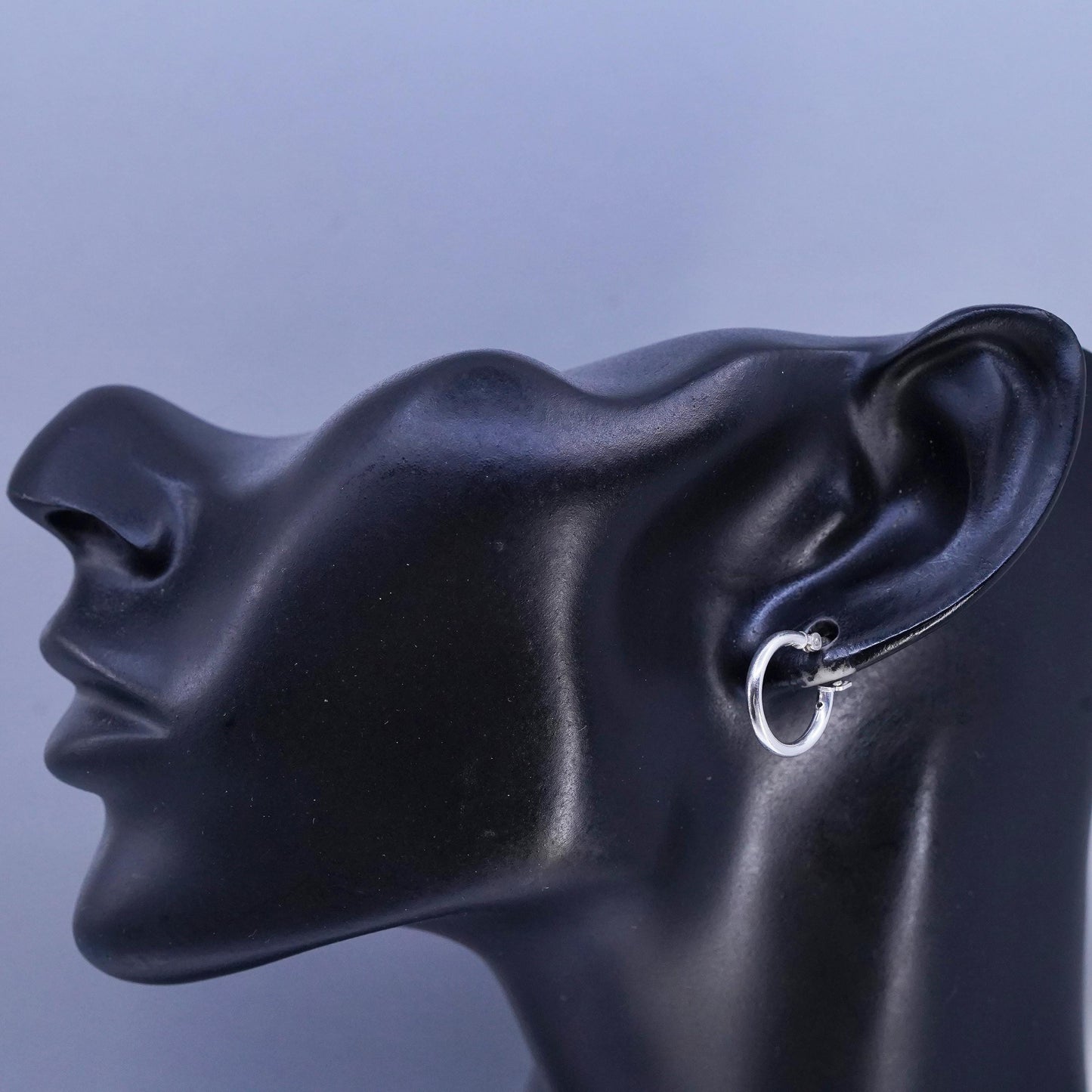 0.5”, vintage Sterling silver handmade earrings, 925 hoops