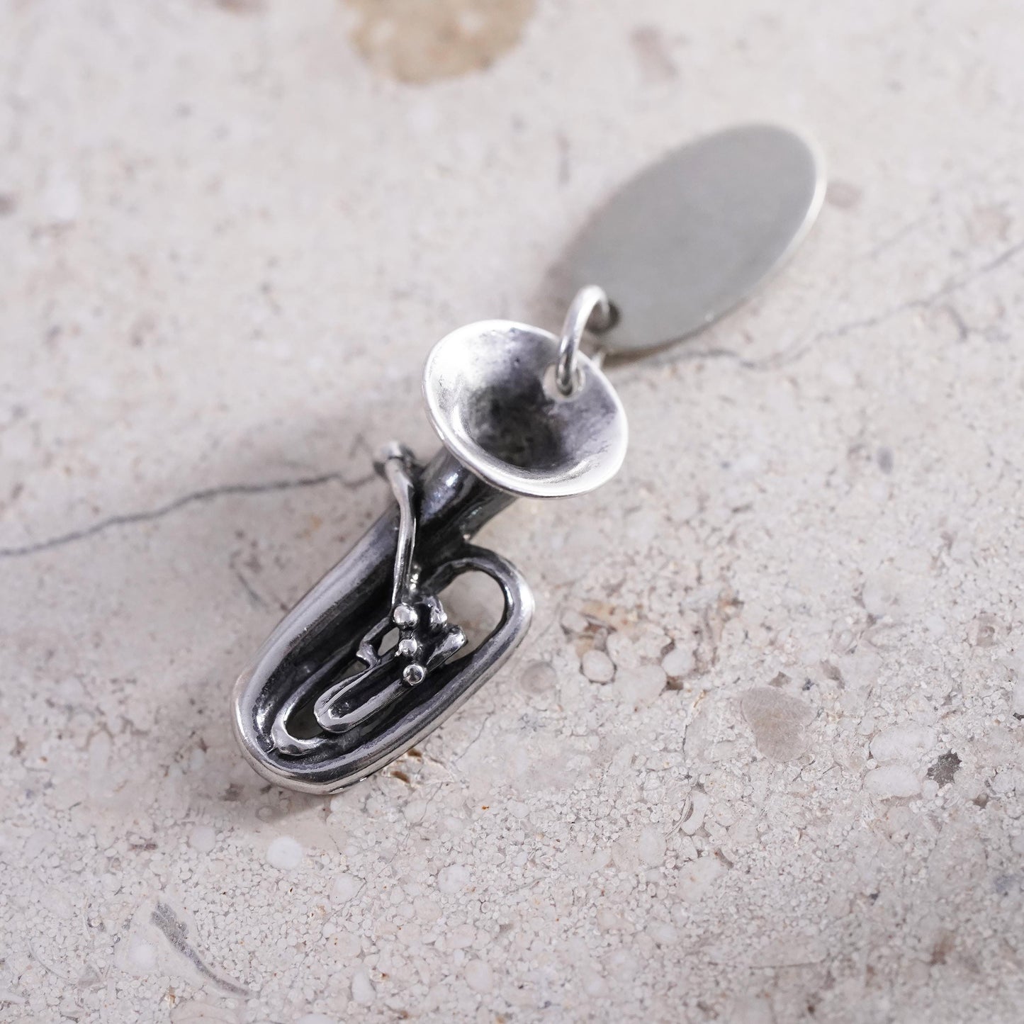 Vintage Sterling 925 silver handmade pendant, Oklahoma saxophone charm