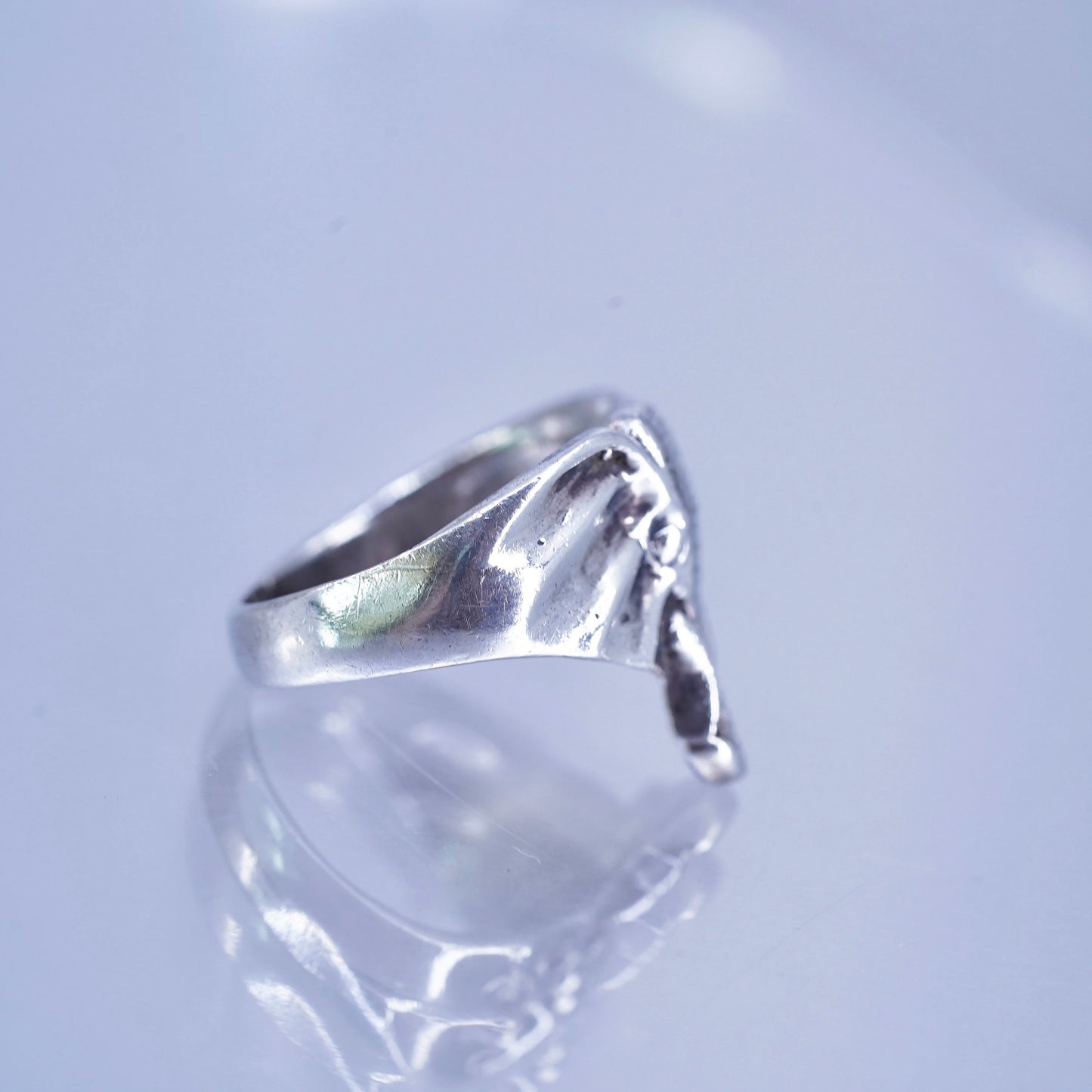 Size 4.5, southwestern Sterling 925 silver handmade ring, elephant head band
