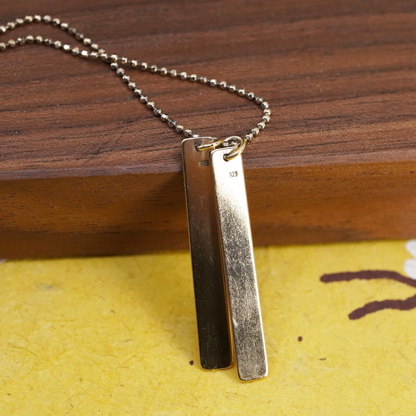 18”, Italian yellow gold Sterling silver necklace 925 name tag, Henley Raegan