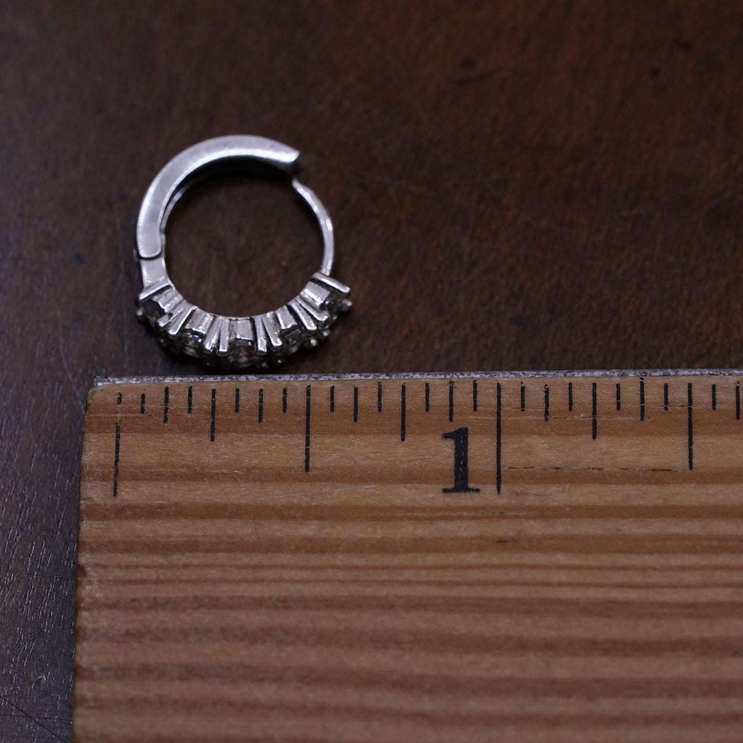 0.5", Vintage sterling silver loop single earring, fashion minimalist hoop cz