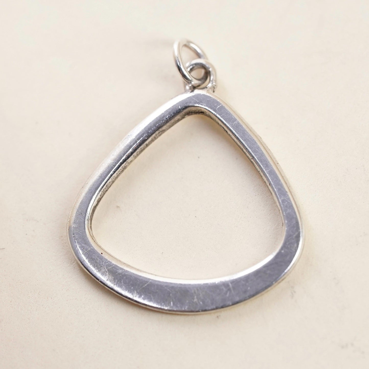 Vintage sterling silver handmade pendant, 925 teardrop charm