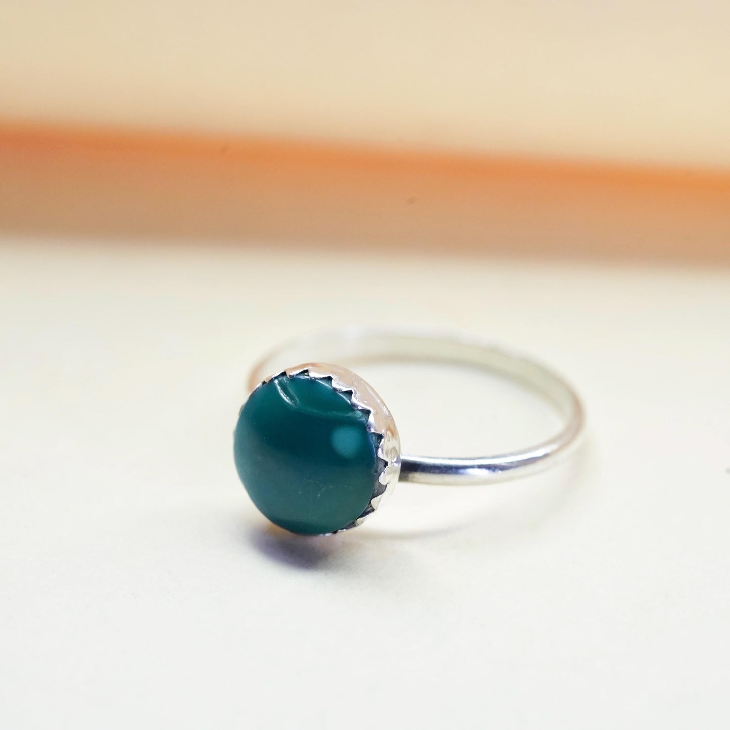 Size 5, Native American sterling silver ring, handmade 925 ring turquoise