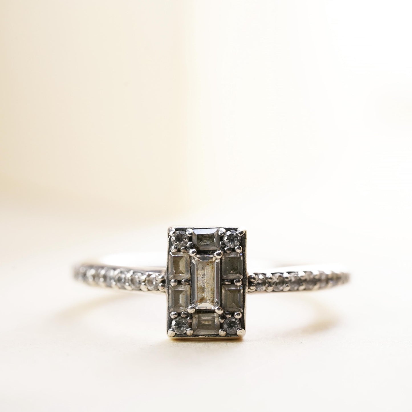Size 6, ALE Pandora Sterling silver ring, 925 with cluster enamel cut CZ
