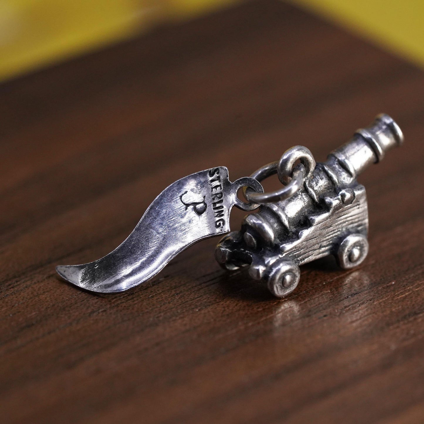 Sterling Silver 925 Old Fort Niagara NY Cannon Charm Pendant Souvenir Military