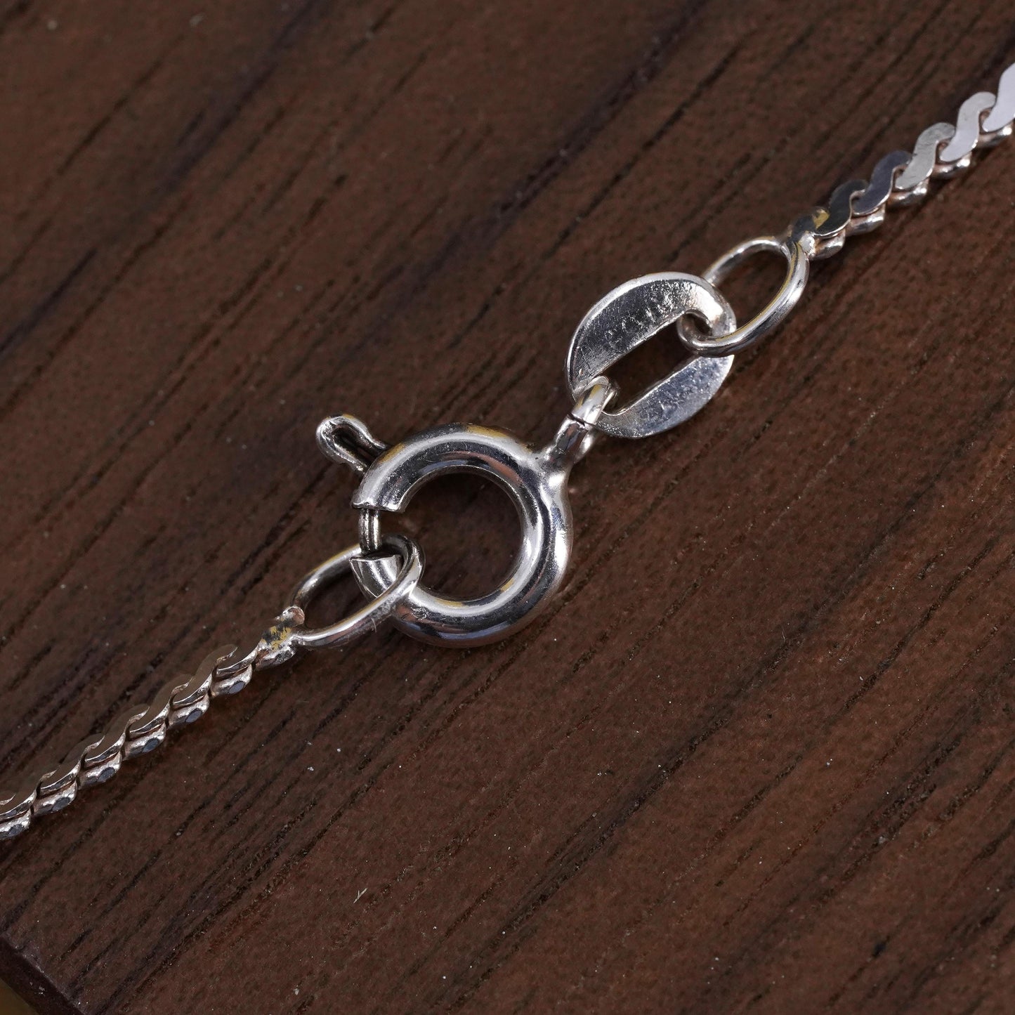 18" 1.6mm, vintage Italian Sterling silver necklace, 925 s link chain