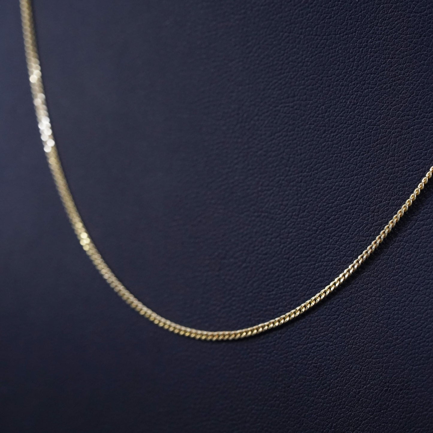 18", 2mm, Vermeil Gold over Sterling silver handmade necklace, 925 curb chain
