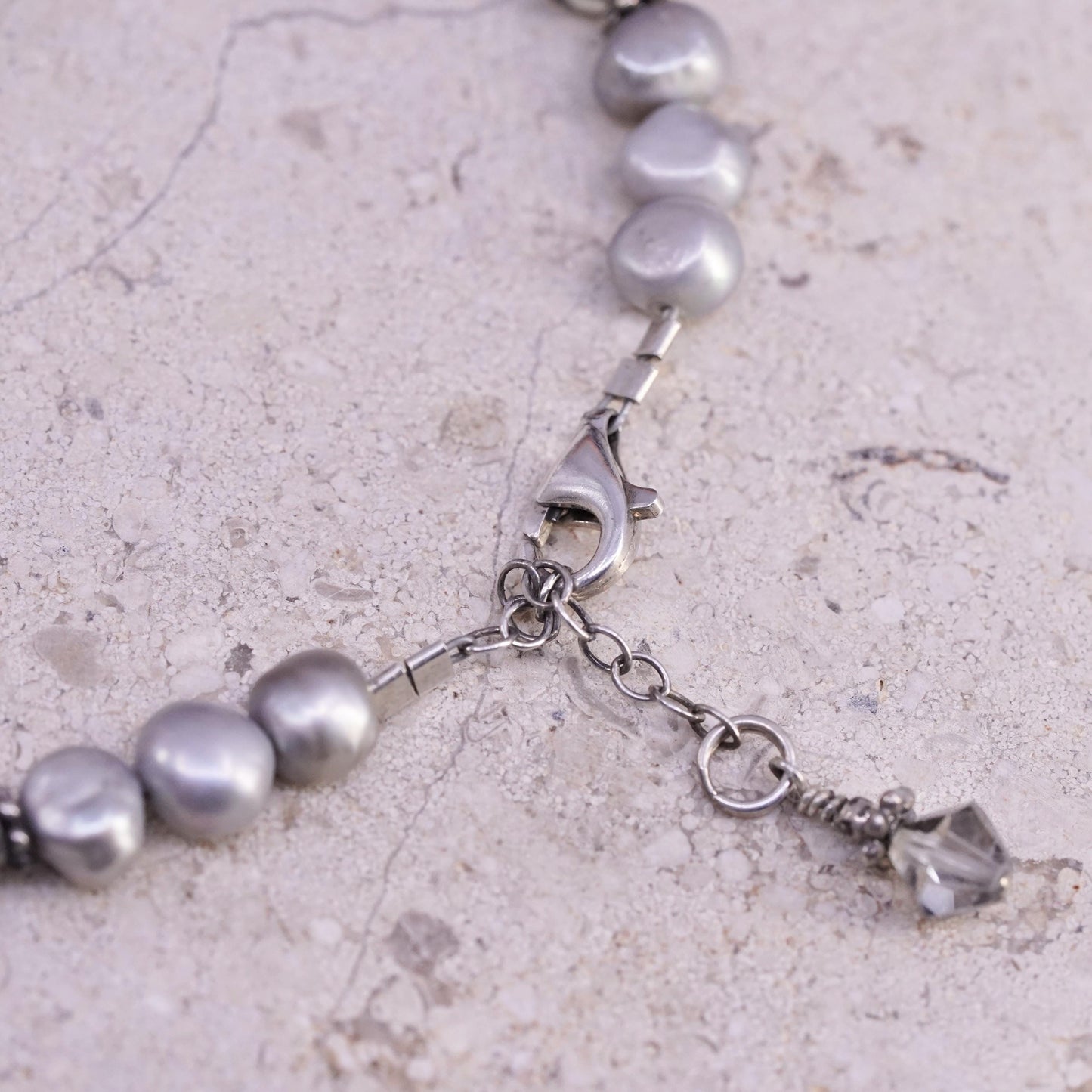 7+1”, Sterling silver bracelet, solid 925 silver clasp freshwater pearl beads