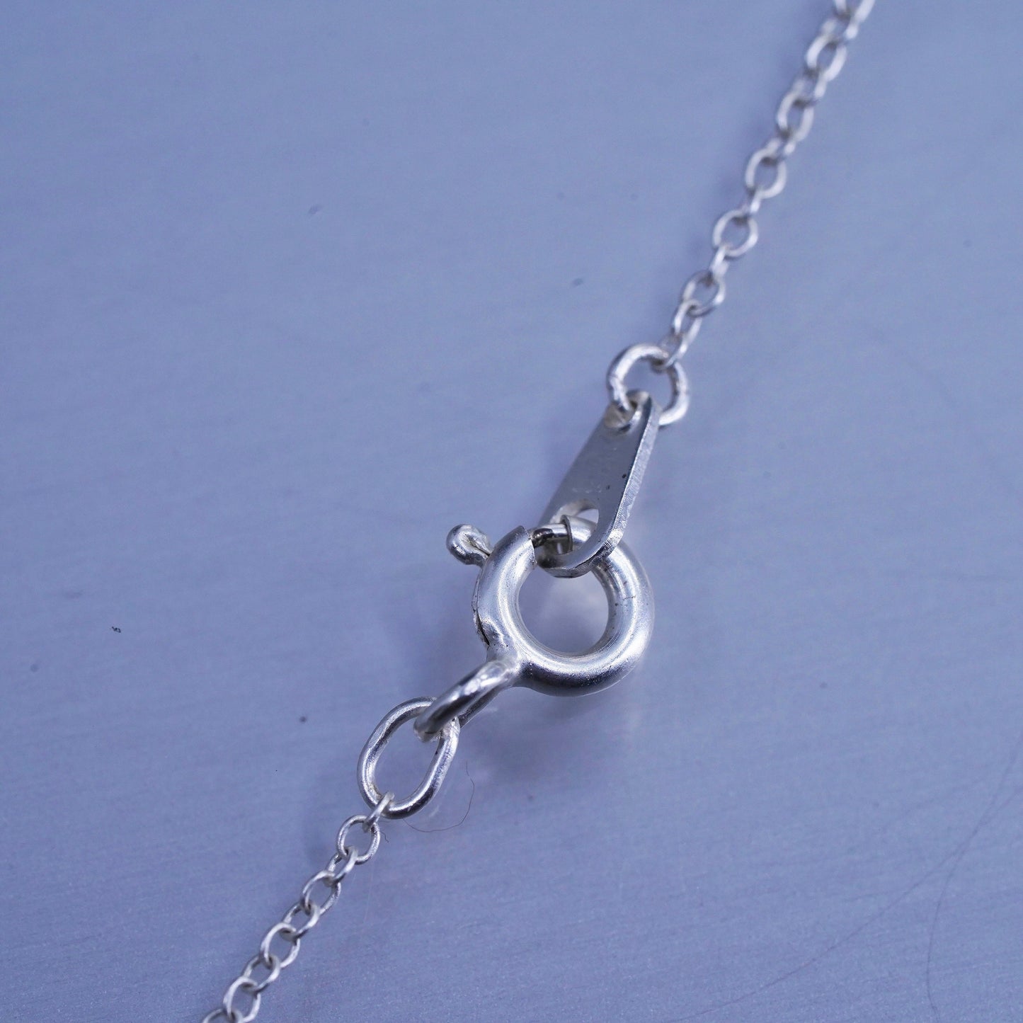 16+2”, Sterling 925 silver circle necklace heart pendant “daughters blessings”