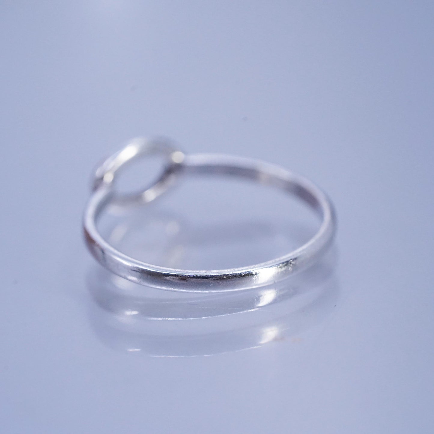 Size 8, vintage Sterling 925 silver stackable ring, initial letter O band