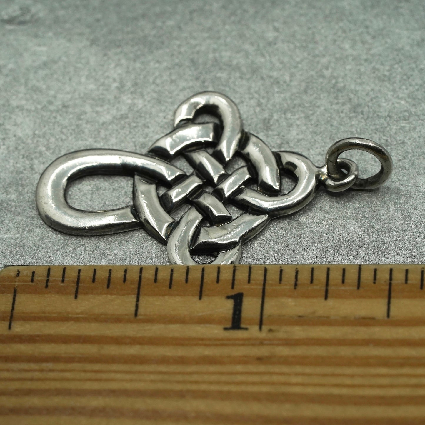 Vintage sterling 925 silver handmade Irish Celtic knot cross pendant