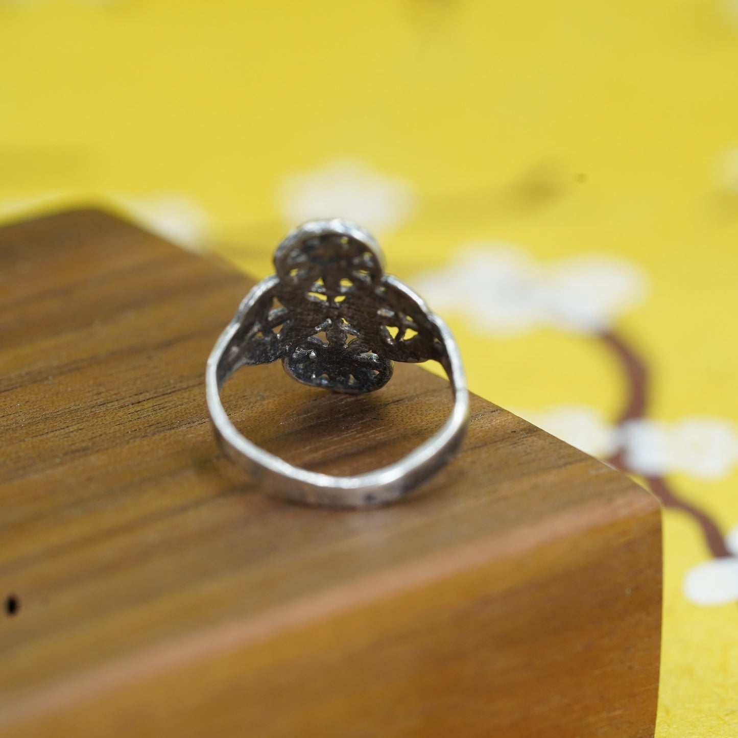 Size 5, Sterling silver handmade ring, southwestern style, 925 filigree band