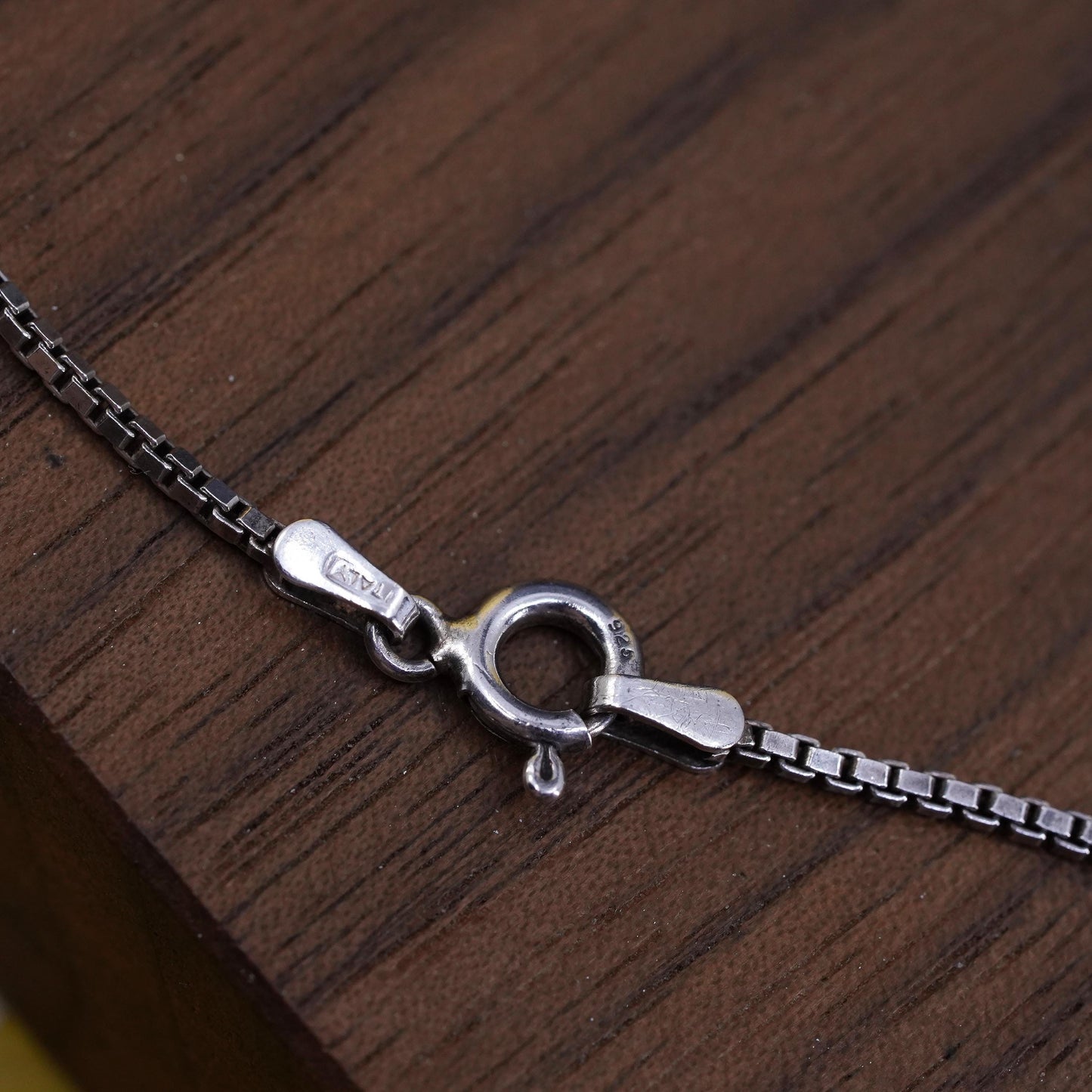 20" 1.6mm, vintage Italy Sterling silver box chain, Italy 925 necklace